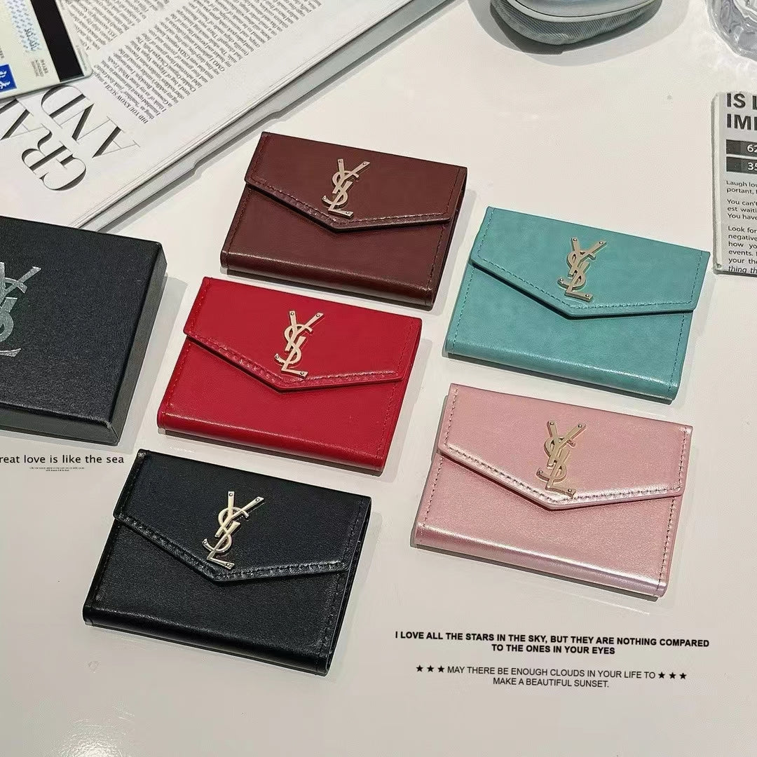 Luxury YSL-Inspired Monogram Card Case