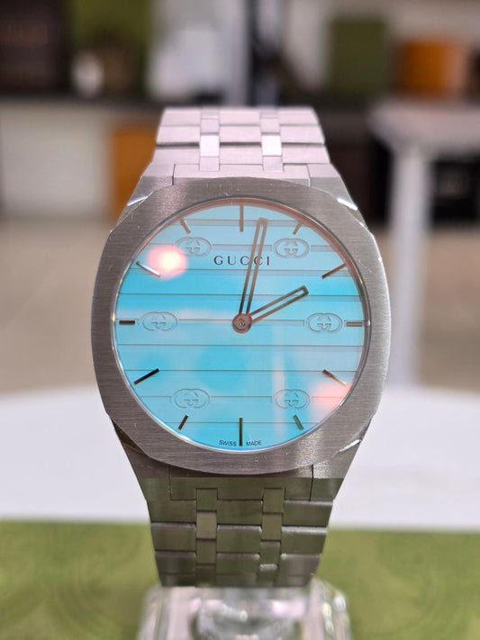 Gucci 25H Watch Unisex 38mm Ocean Blue YA163409 142856352