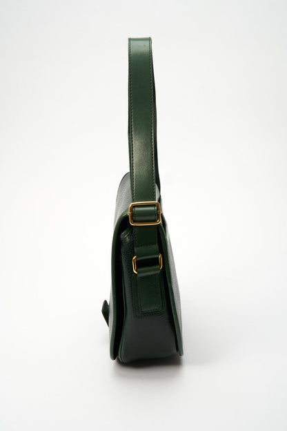 Vintage Celine Green Crossbody Leather Bag