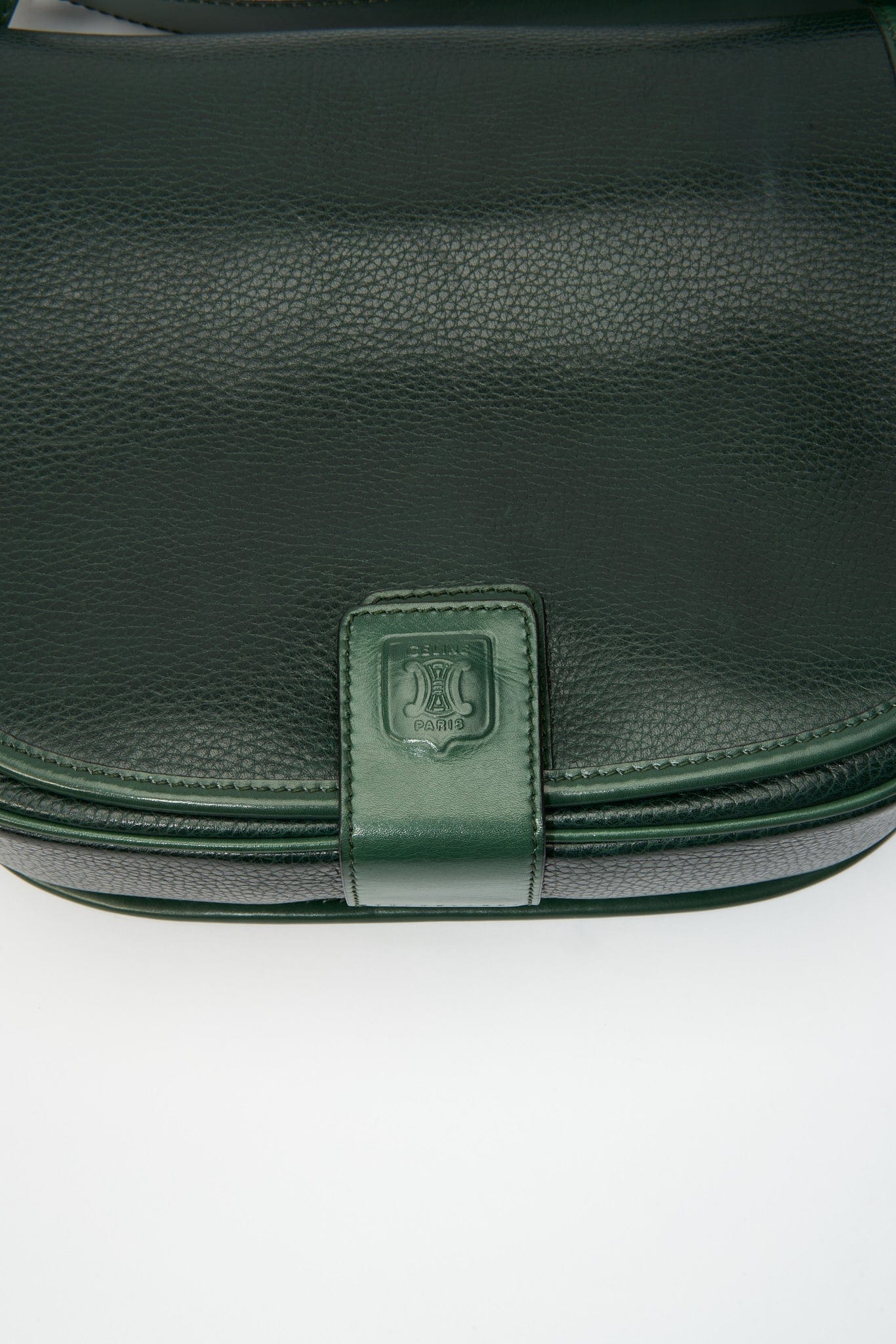 Vintage Celine Green Crossbody Leather Bag