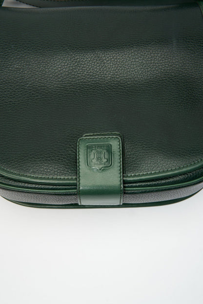 Vintage Celine Green Crossbody Leather Bag