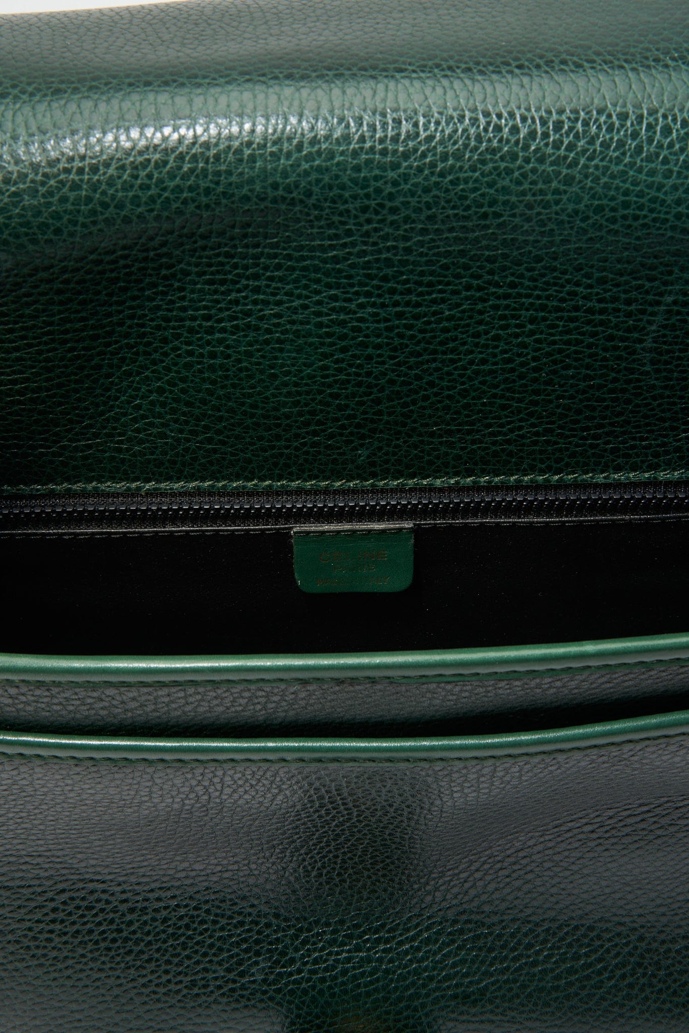Vintage Celine Green Crossbody Leather Bag