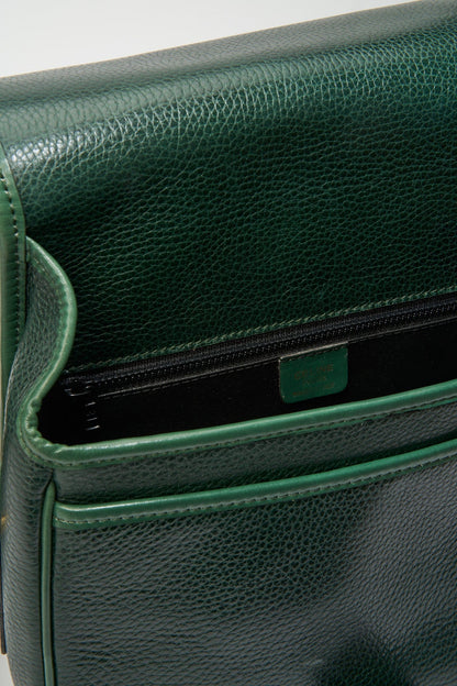 Vintage Celine Green Crossbody Leather Bag
