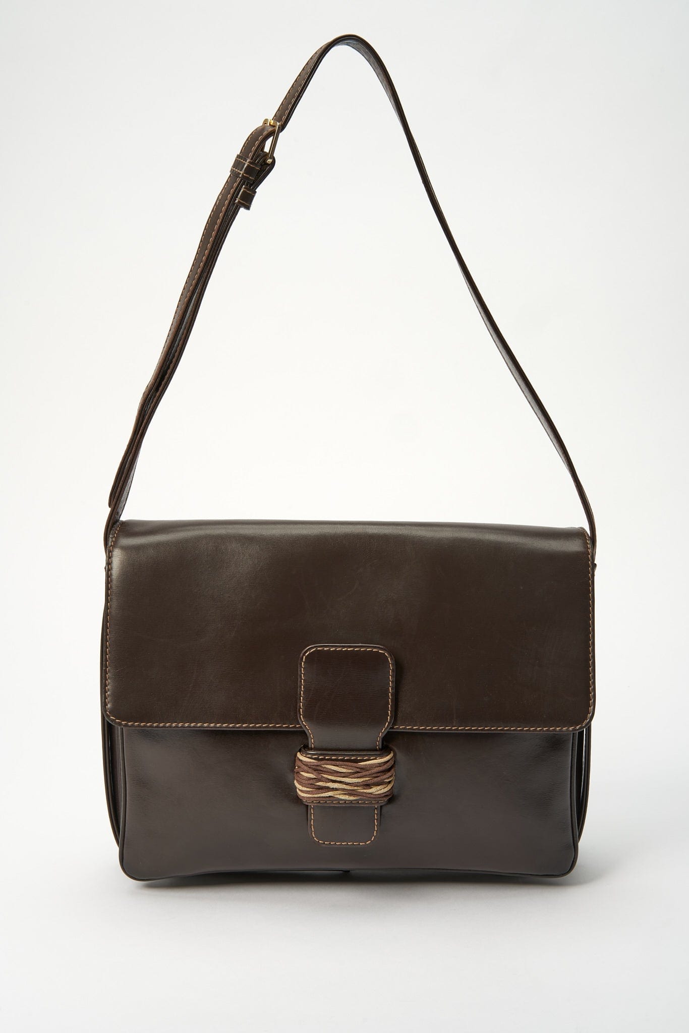Vintage Loewe Brown Leather Crossbody