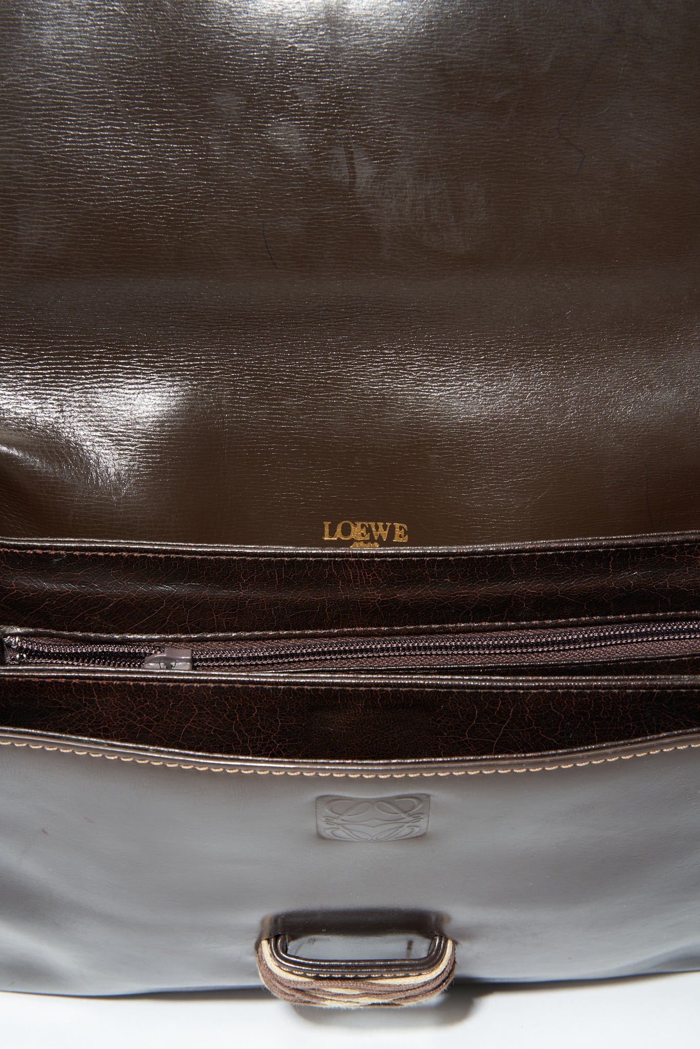 Vintage Loewe Brown Leather Crossbody