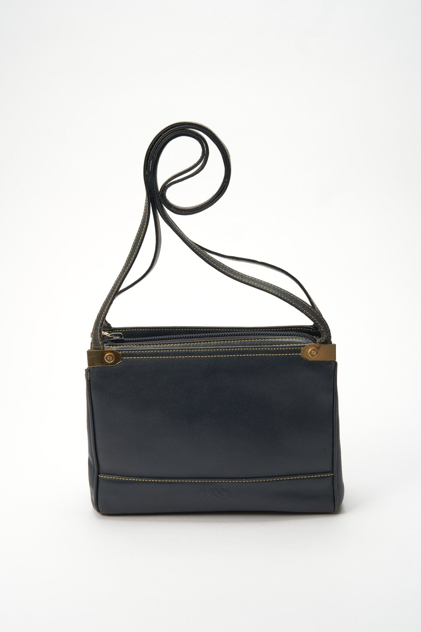 Loewe Anagram Navy Blue Leather Crossbody