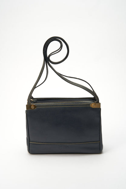 Loewe Anagram Navy Blue Leather Crossbody