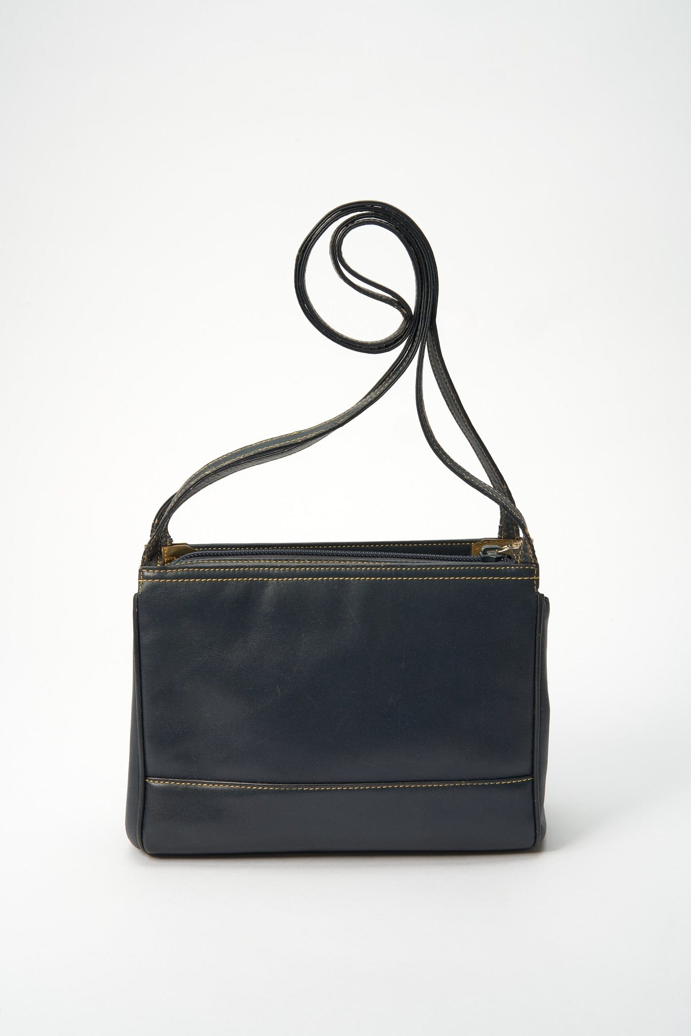 Loewe Anagram Navy Blue Leather Crossbody