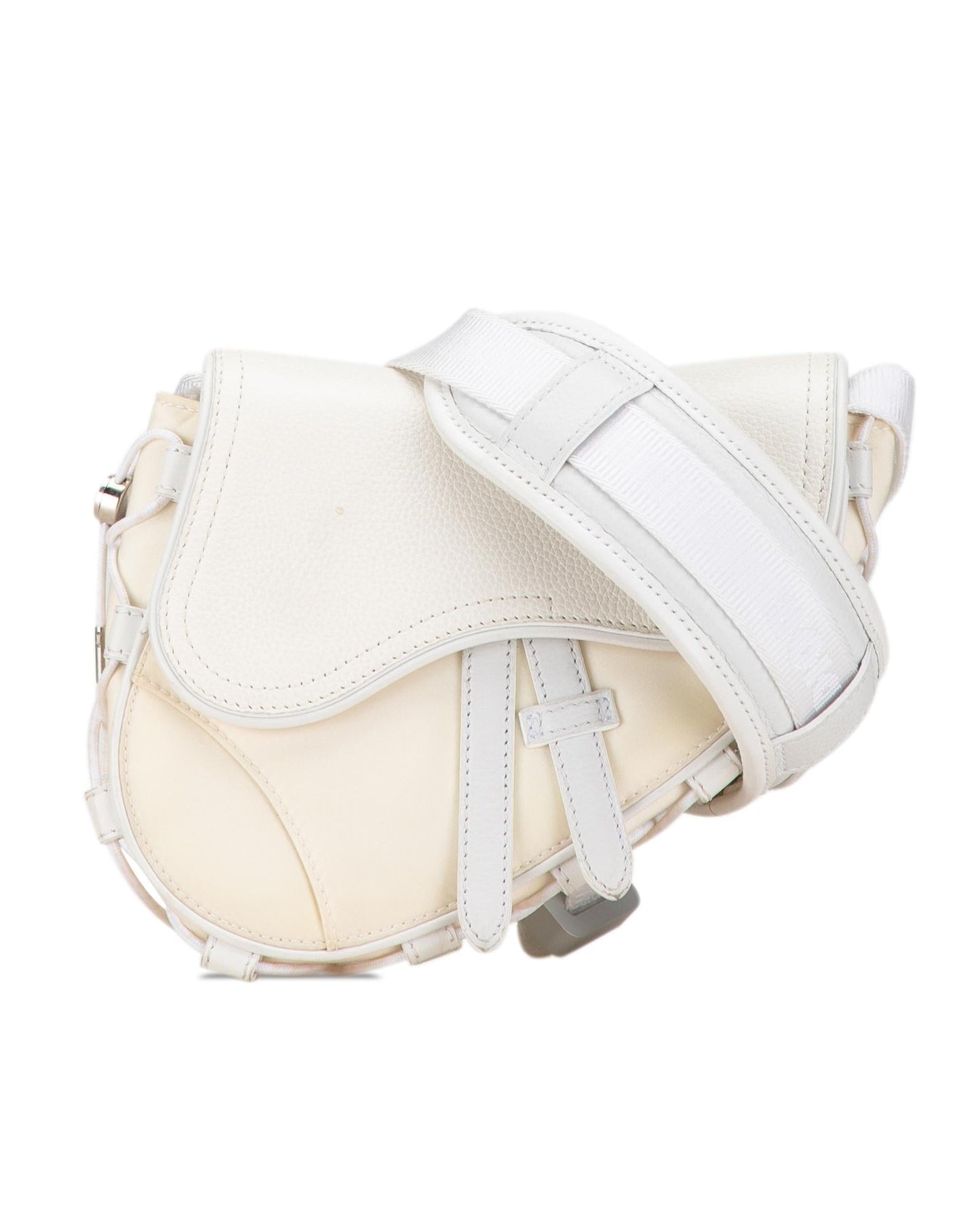 Dior Saddle Bag White Leather Crossbody