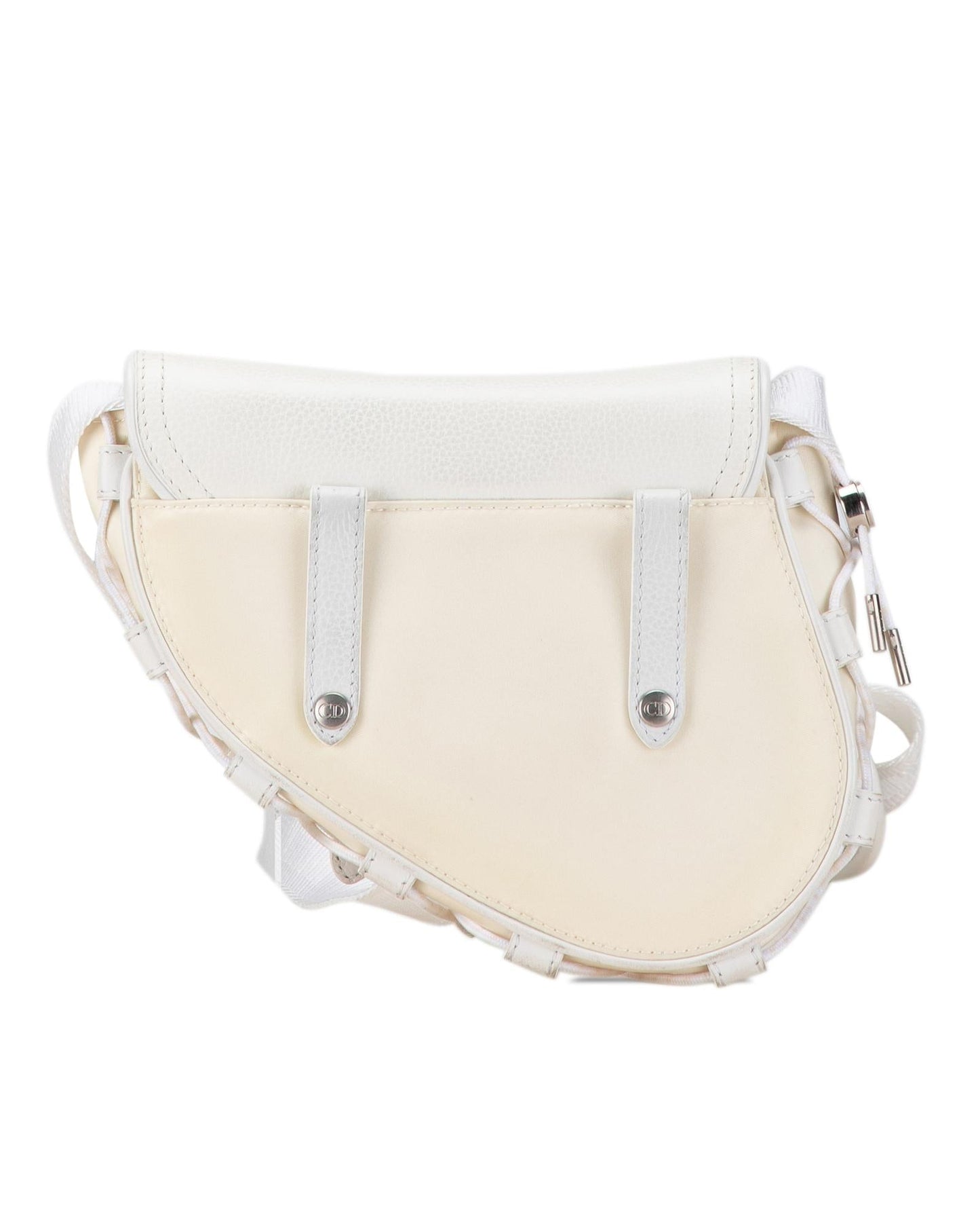 Dior Saddle Bag White Leather Crossbody