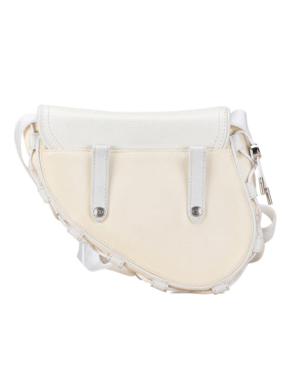 Dior Saddle Bag White Leather Crossbody