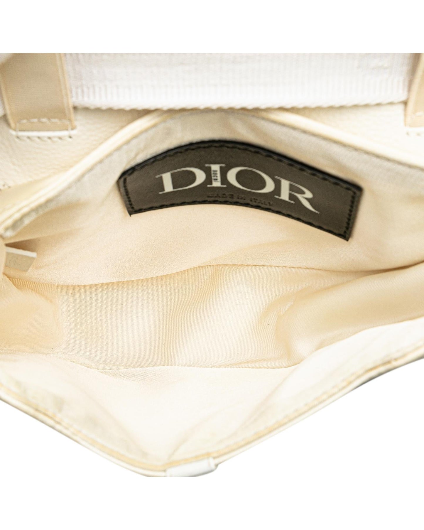 Dior Saddle Bag White Leather Crossbody