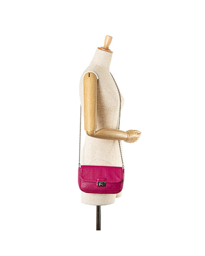 Quilted Leather Crossbody Bag with Turn-Lock Closure