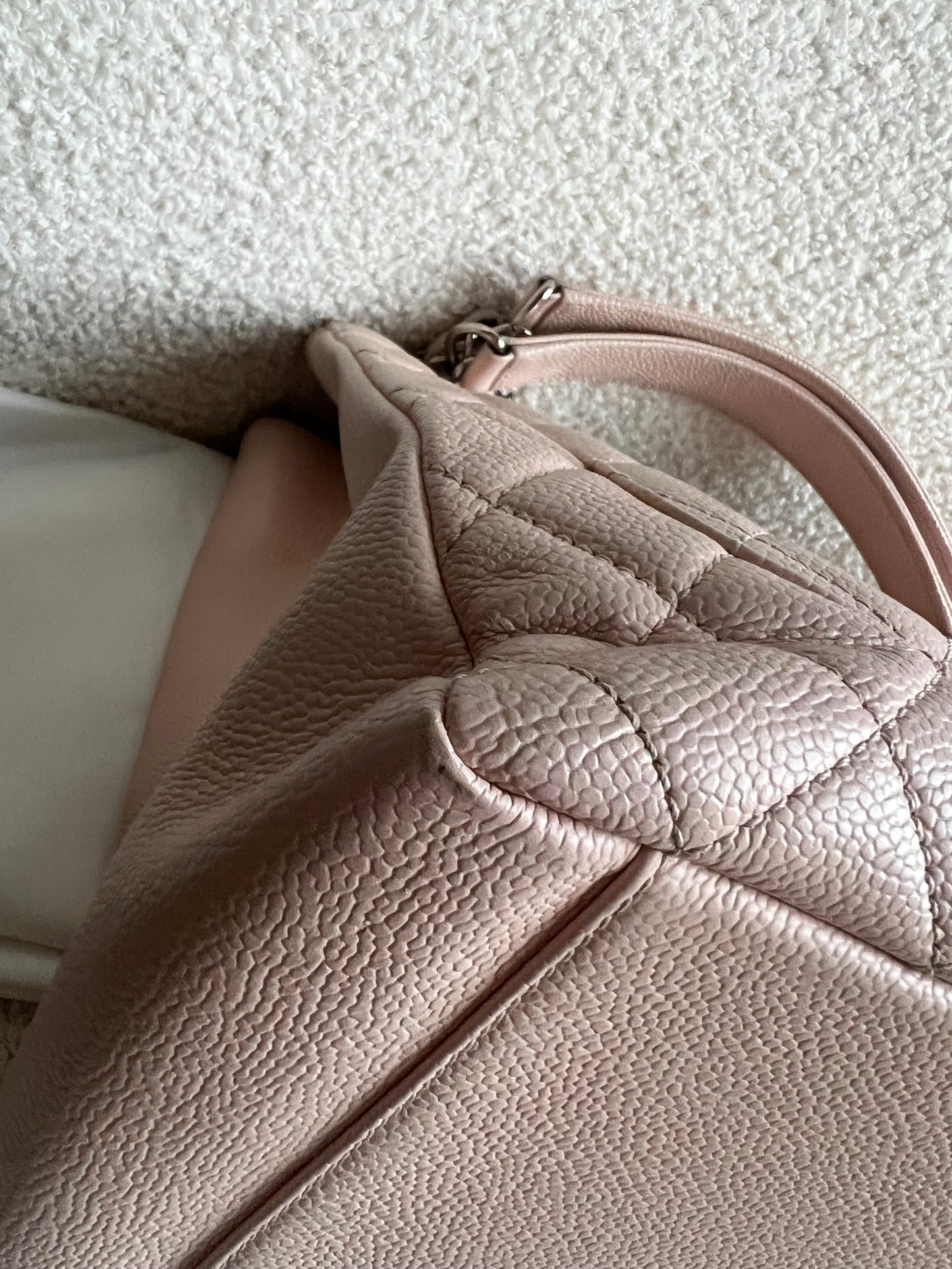 Chanel Light Pink Caviar Grand Shopper Tote with silver hardware (GST)