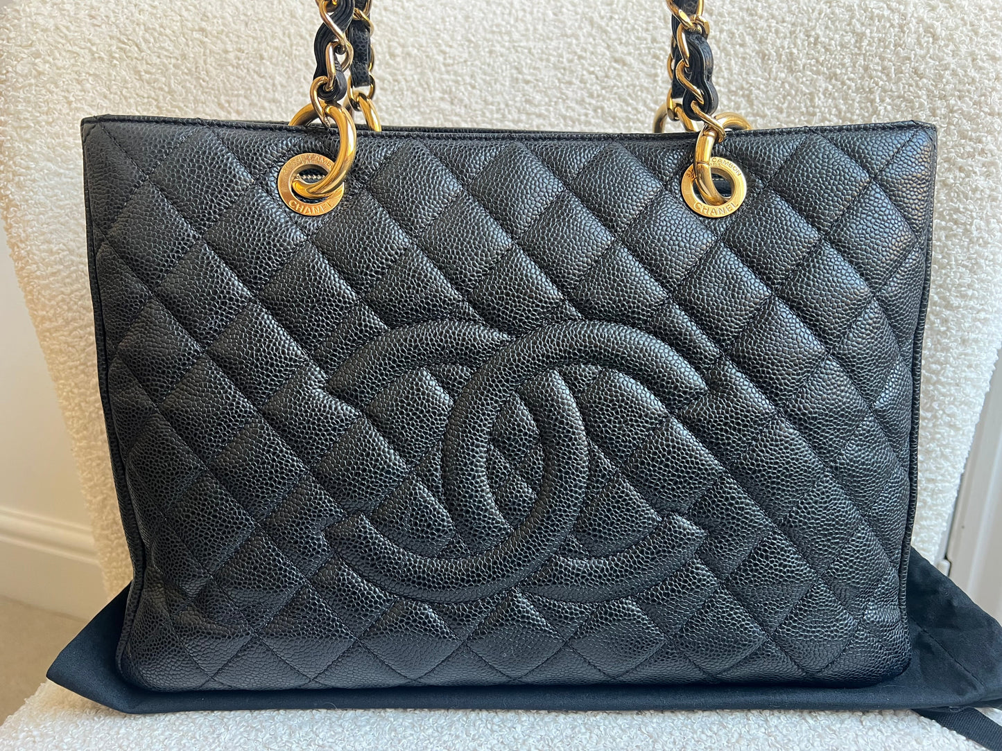 Chanel Black Caviar Grand Shopper Tote Gold Hardware (GST)