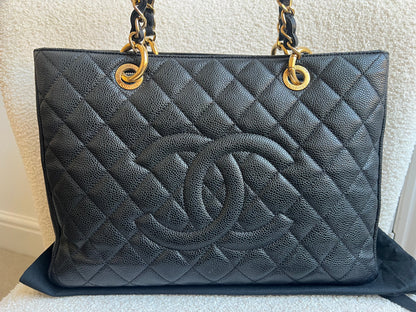 Chanel Black Caviar Grand Shopper Tote Gold Hardware (GST)