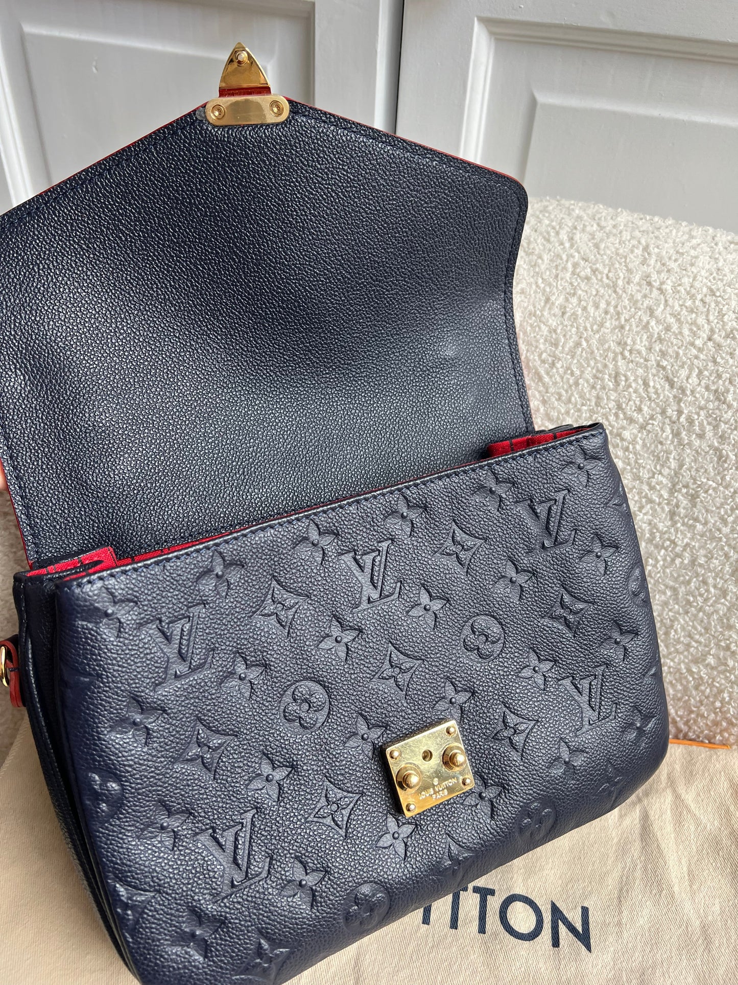 Louis Vuitton Pochette Metis Marine Rouge Empreinte (RRP £2,200)