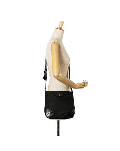 Prada Black Nylon Crossbody Tote Bag