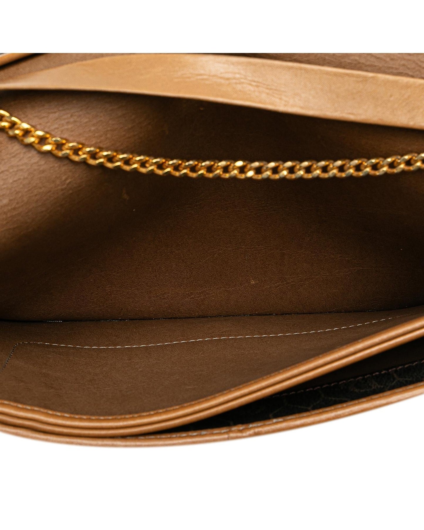 Honeycomb Chain Link Crossbody Bag with Leather Trim