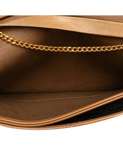 Honeycomb Chain Link Crossbody Bag with Leather Trim