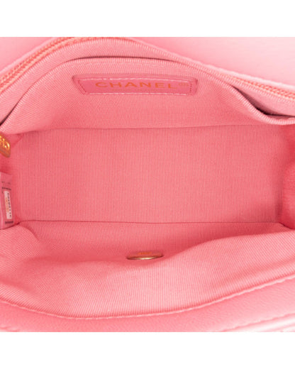 Mini Square Lambskin Pearl Flap Crossbody Bag