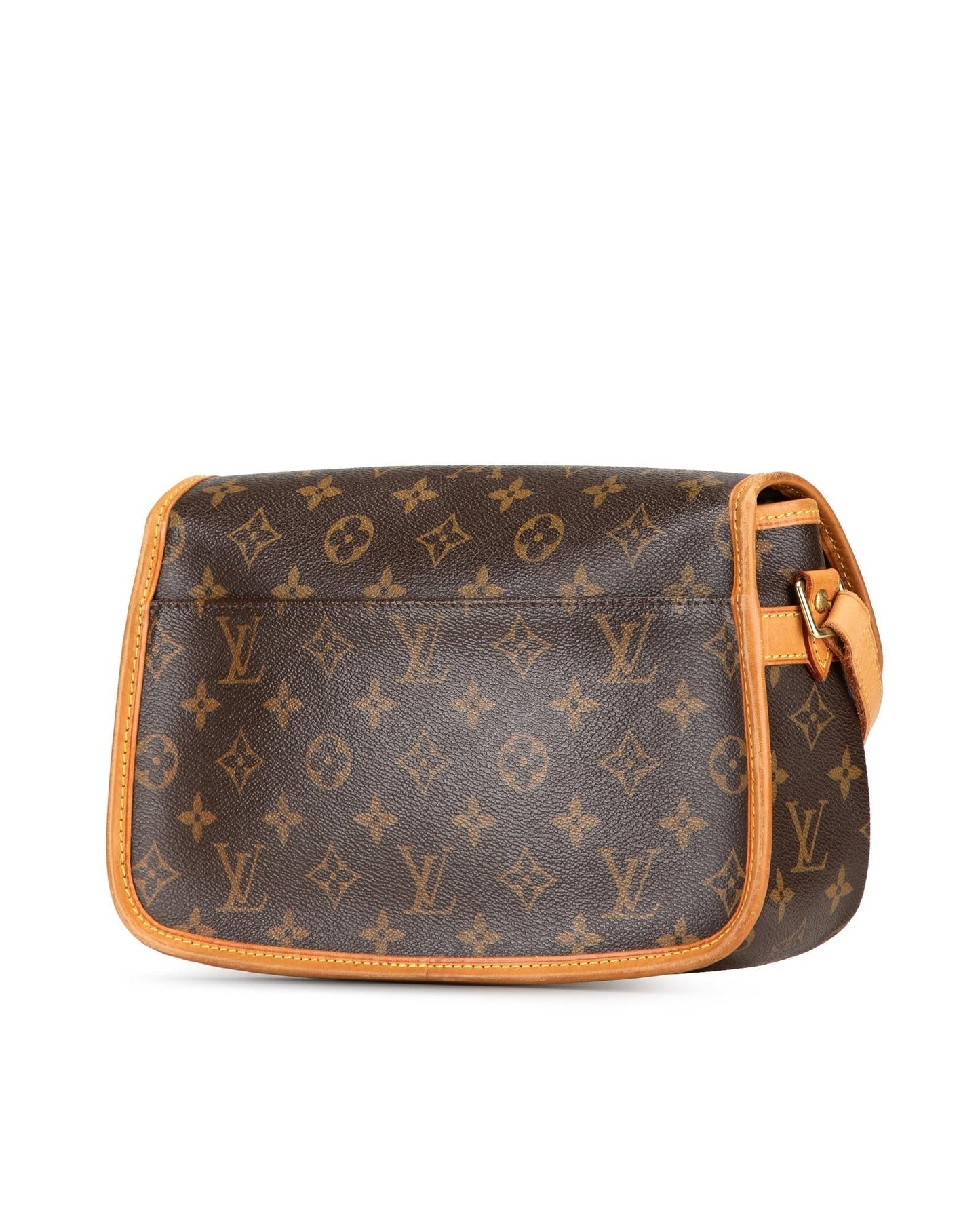 Monogram Canvas Crossbody Bag with Adjustable Strap and Buckle Closure