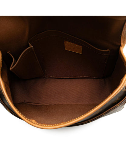 Monogram Canvas Crossbody Bag with Adjustable Strap and Buckle Closure