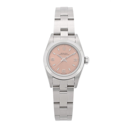 Stainless Steel 24mm Oyster Perpetual Datejust Watch Pink 76080