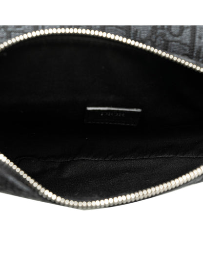 Oblique Saddle Crossbody Canvas Bag with Adjustable Strap and Magnetic Flap Closure