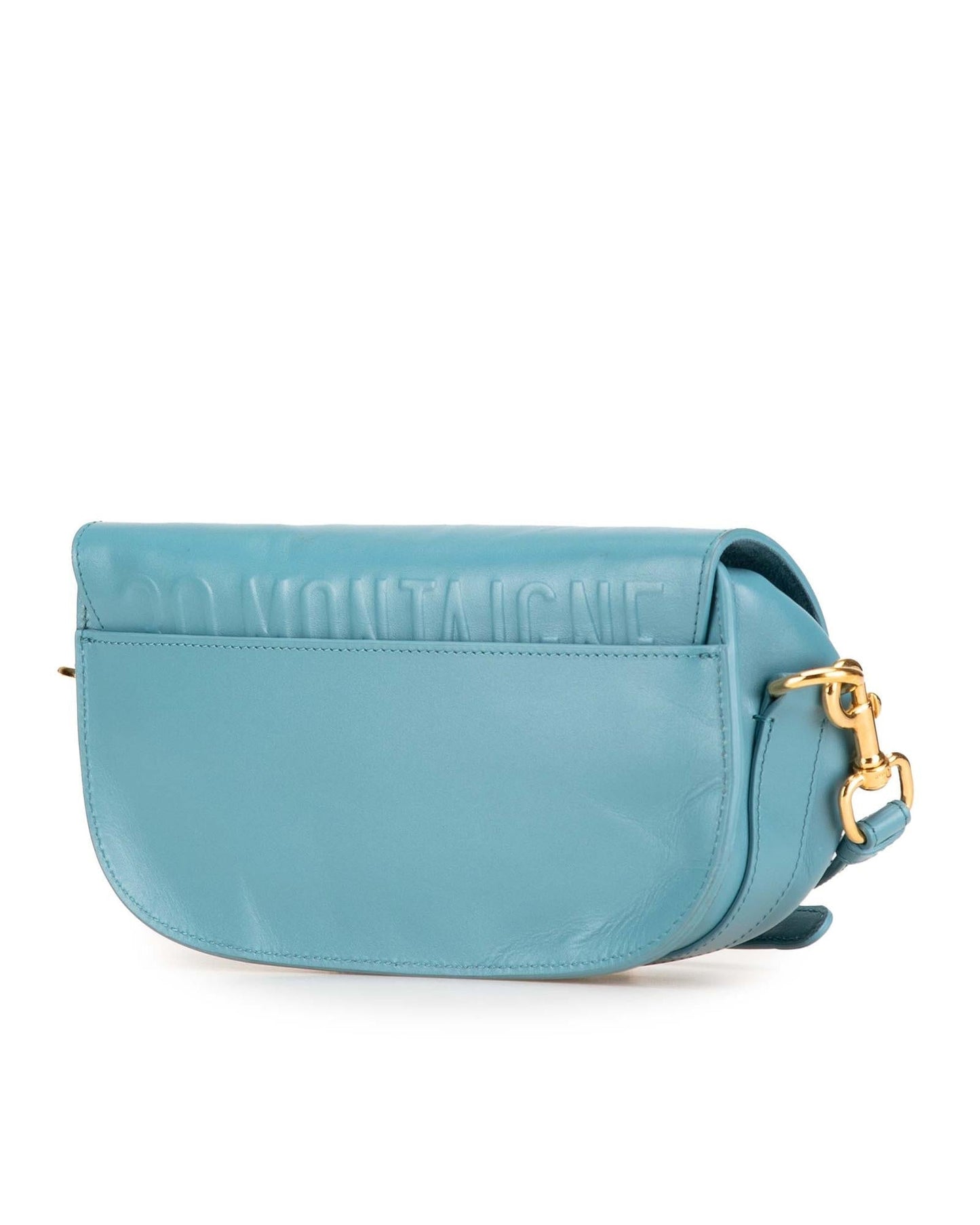 Calfskin East West Crossbody Bag with Adjustable Strap and Buckle Closure