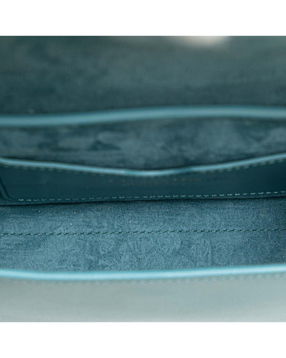 Calfskin East West Crossbody Bag with Adjustable Strap and Buckle Closure