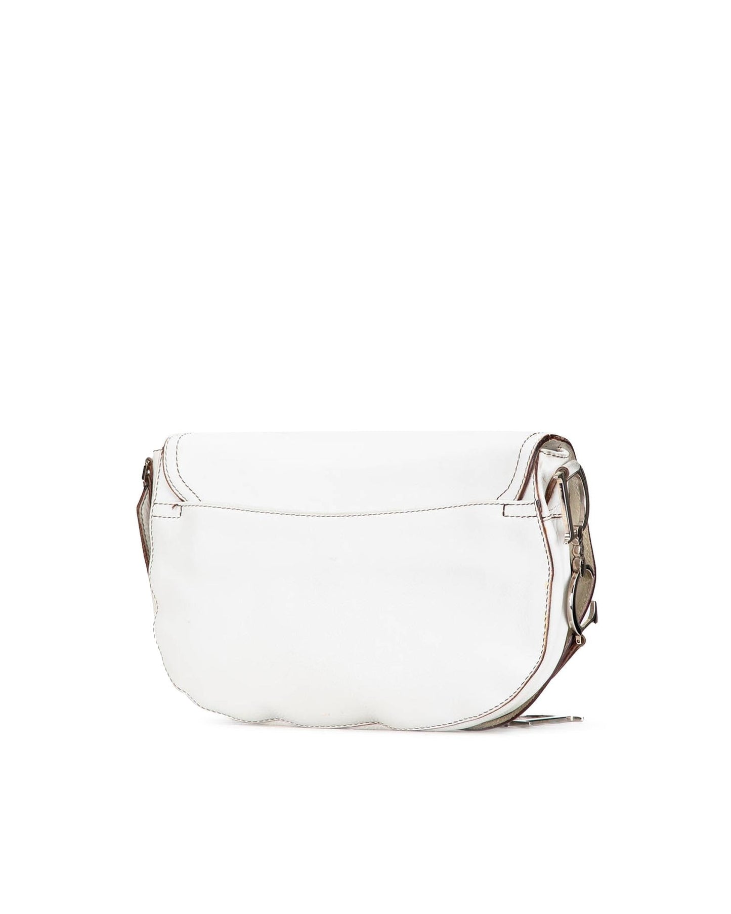 Calfskin Double Saddle Crossbody Bag with Adjustable Strap and Multiple Pockets