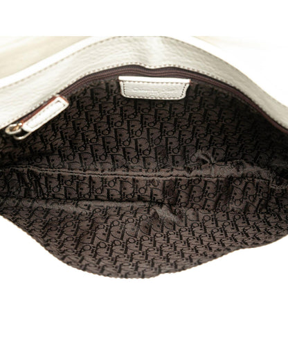 Calfskin Double Saddle Crossbody Bag with Adjustable Strap and Multiple Pockets