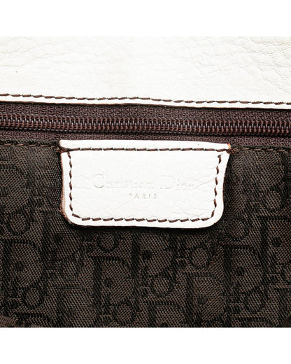 Calfskin Double Saddle Crossbody Bag with Adjustable Strap and Multiple Pockets