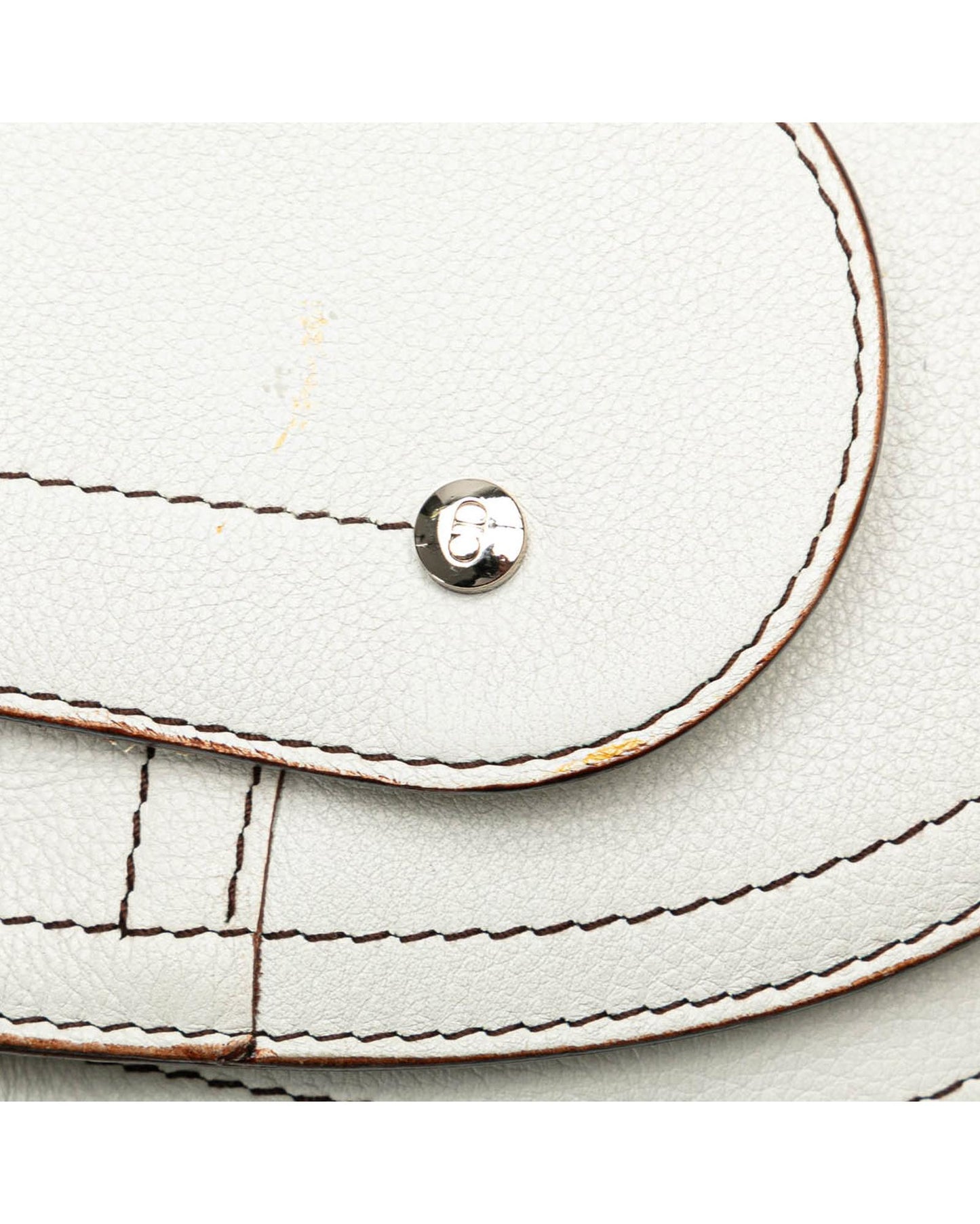 Calfskin Double Saddle Crossbody Bag with Adjustable Strap and Multiple Pockets