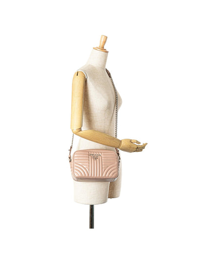 Soft Calf Leather Crossbody Bag with Chain Strap