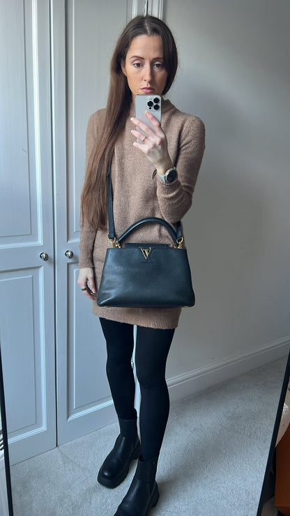 Louis Vuitton Capucines MM Black with Silver Hardware (RRP £4,350)