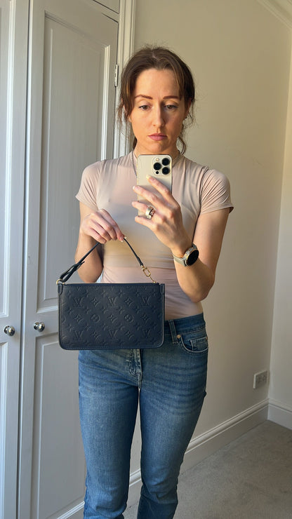 Louis Vuitton Pouch (from Carryall) Navy Empreinte