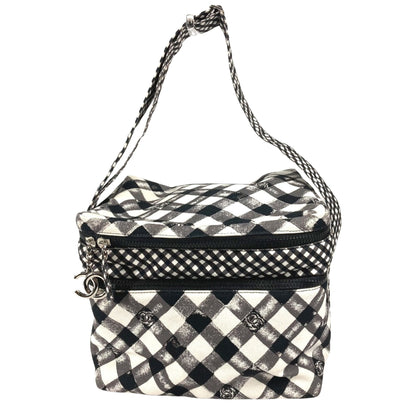 Gingham Crossbody Bag Black and White