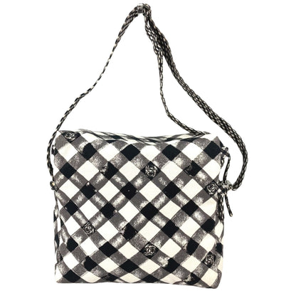 Gingham Crossbody Bag Black and White