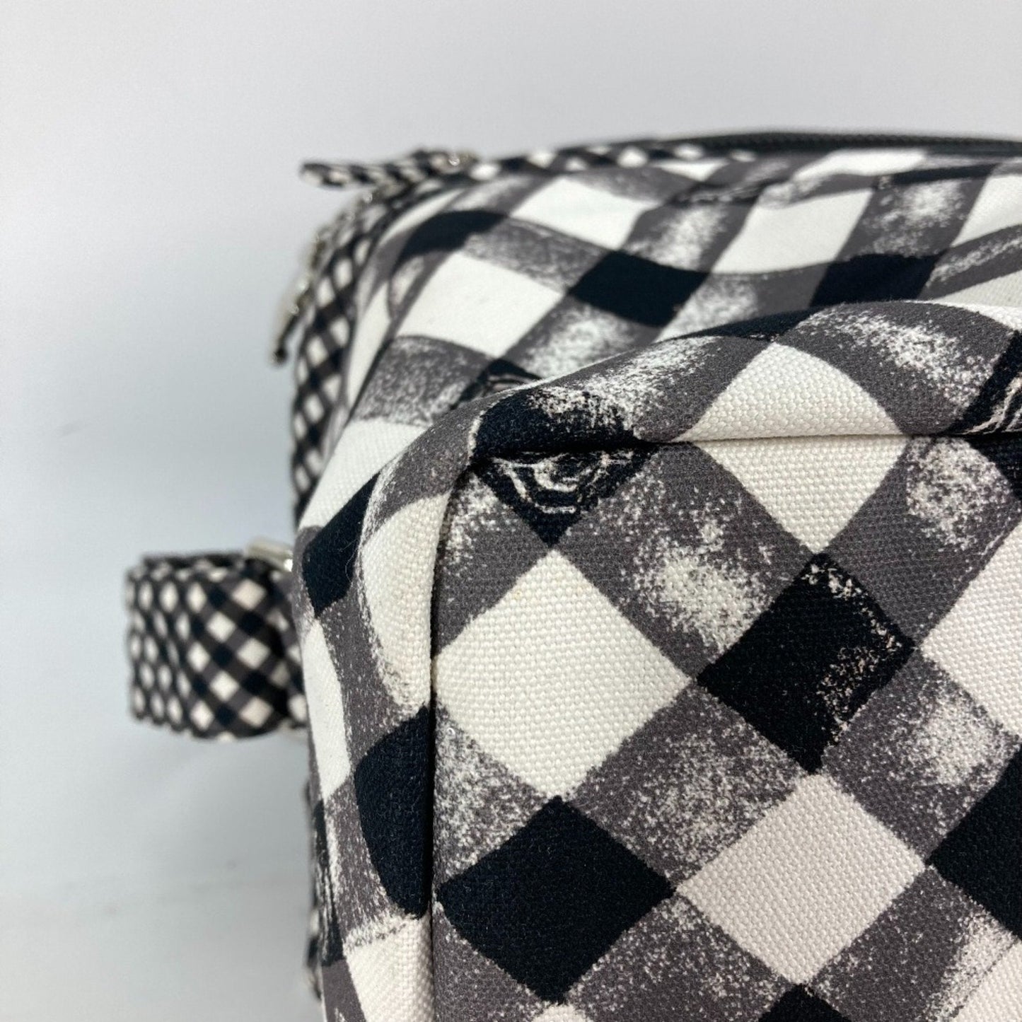 Gingham Crossbody Bag Black and White