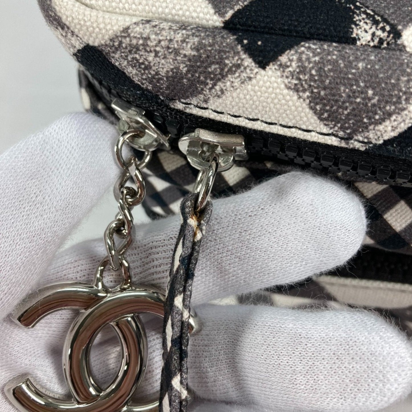 Gingham Crossbody Bag Black and White