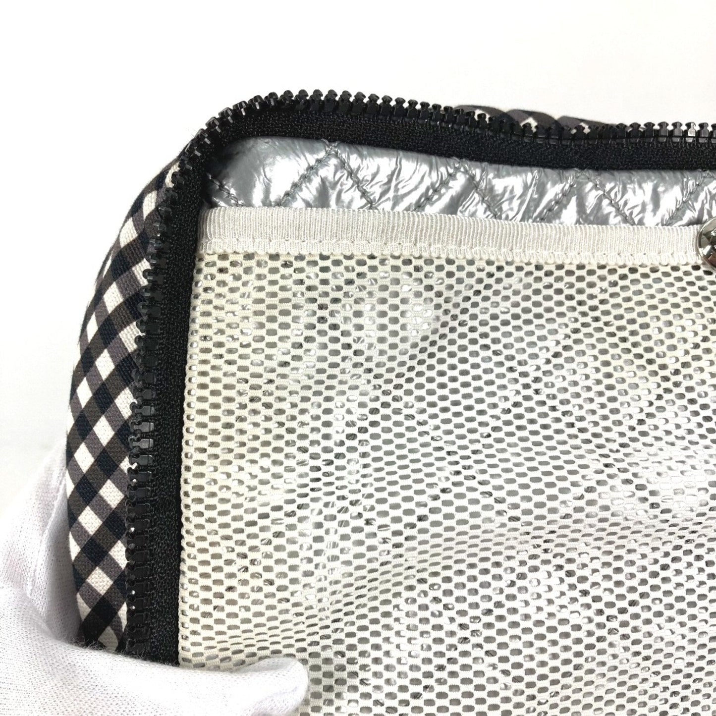 Gingham Crossbody Bag Black and White