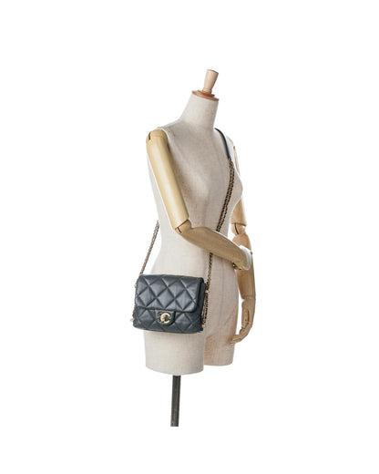Mini Quilted Lambskin Crossbody Bag with Chain Straps and CC Turn-Lock