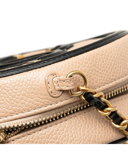Caviar Quilted Leather Crossbody Bag with Chain Strap