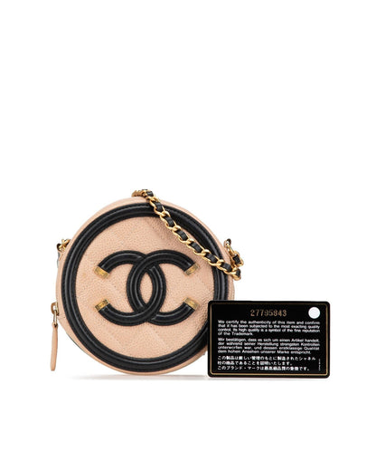 Caviar Quilted Leather Crossbody Bag with Chain Strap