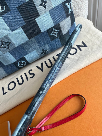 Louis Vuitton Neverfull MM Denim Rouge Patchwork