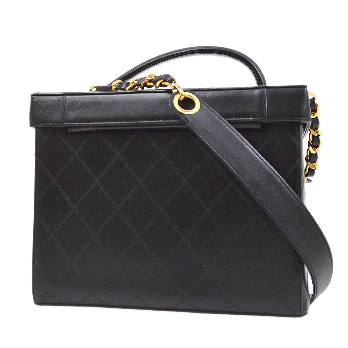 Chanel Black Calfskin 2way Shoulder Handbag