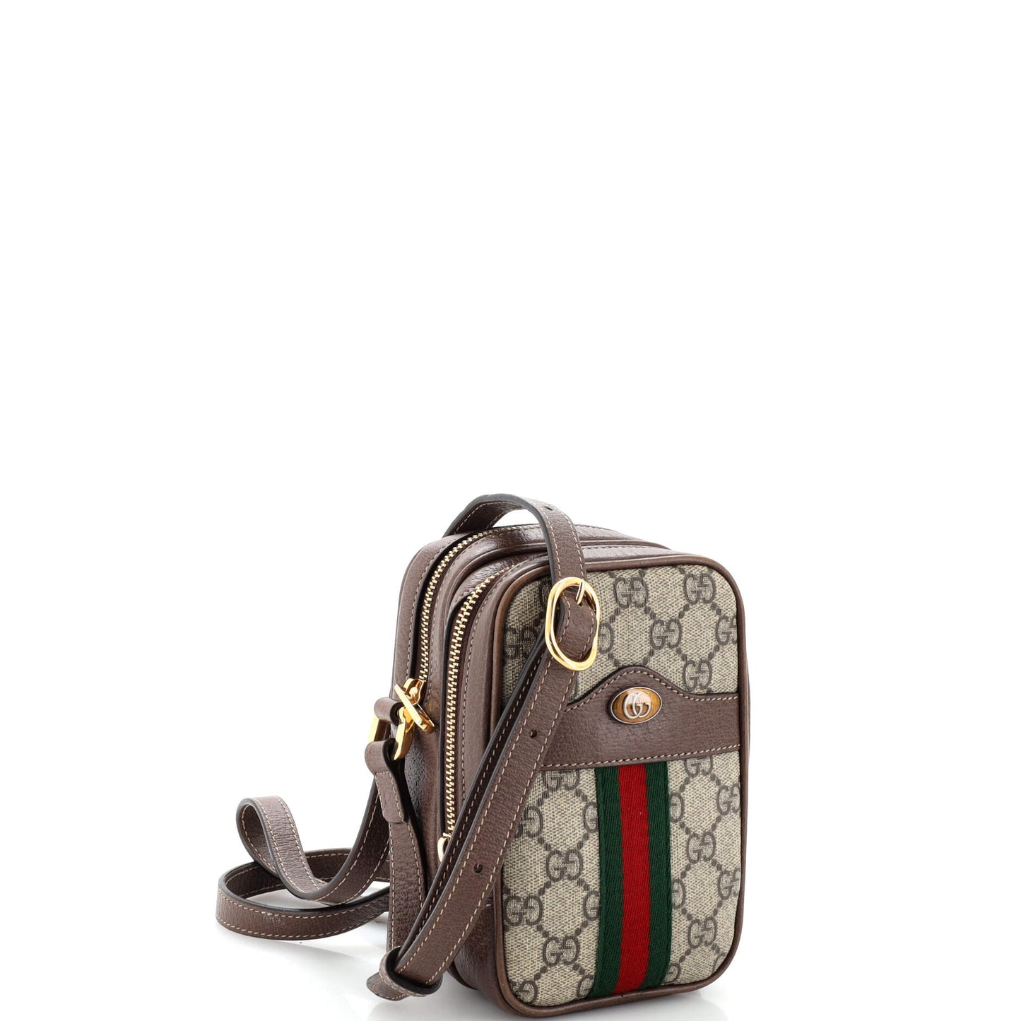 Ophidia Double Zip Crossbody Bag GG Coated Canvas Mini