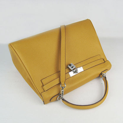 Luxury Hermes Kelly 32Cm Togo Leather Handbag 6108 Yellow Silve
